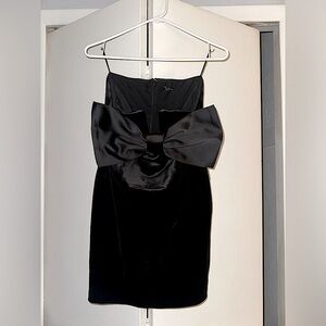 Express Velvet Bow Mini Dress
